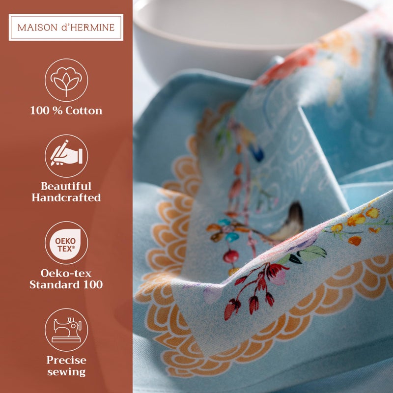 Maison d' Hermine Cloth Napkins Set of 4 100% Cotton Everyday Reusable Square Napkins Cloth Washable, Dinner, Party, Wedding, Restaurant, Spring/Summer (Ibiza, 20" x 20") - Image 2